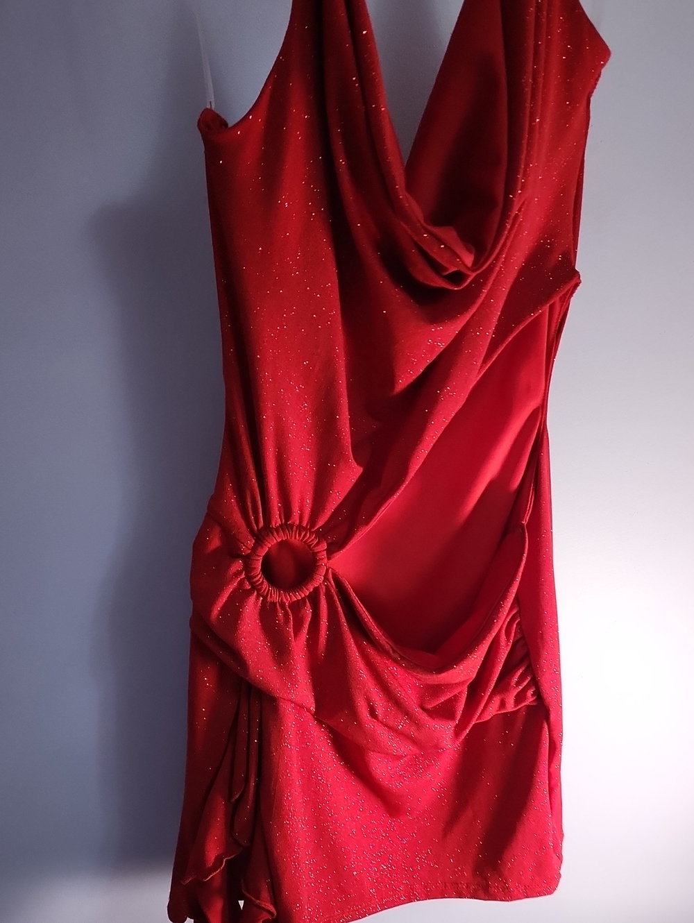 Windsor Halter Red Sparkle Ring Dress 🌹